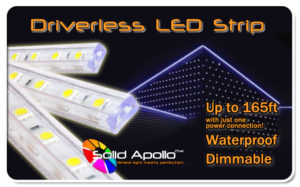 Light 165 continuous feet with Solid Apollo's 120V LED Light Strips 