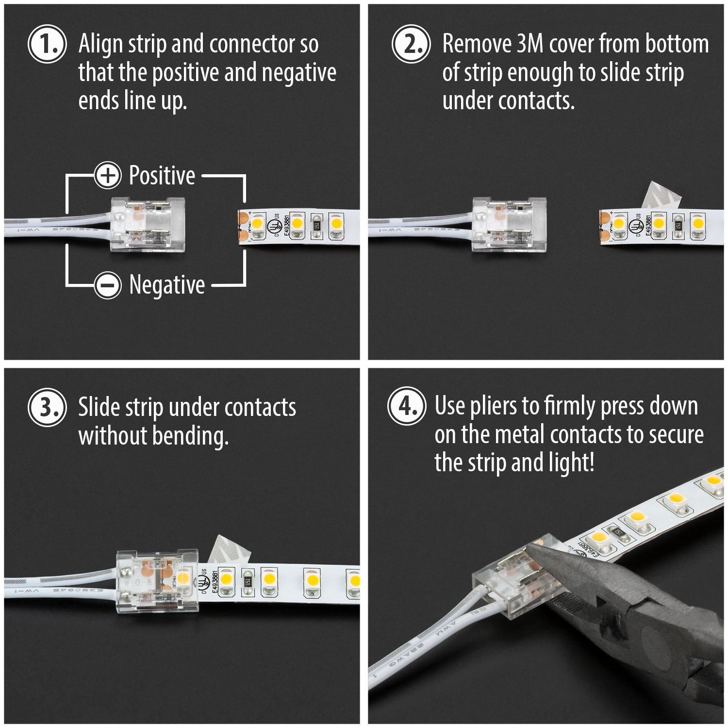 LED Strip Connectors. Board to Wire 10mm and 12mm.