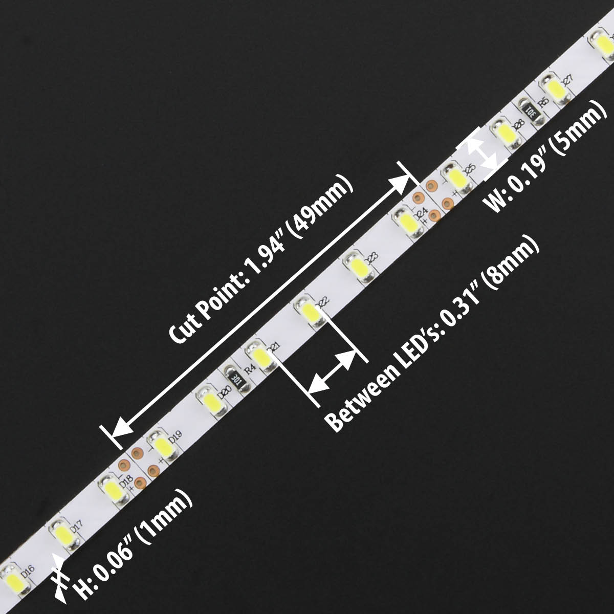 Dimmable Nano LED strip Light spoll (16.4') 36W