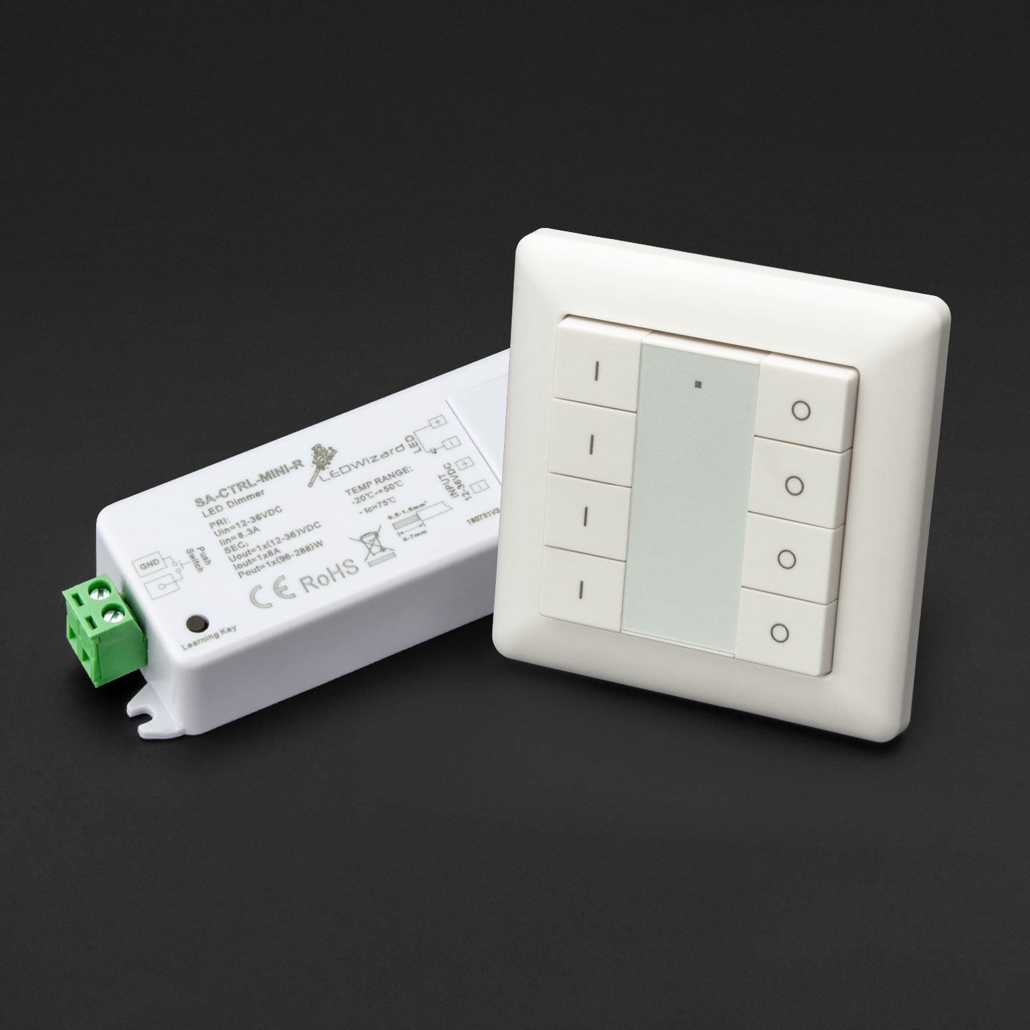 Gecko Wireless Four Zone LED Dimmer Wall Switch Controller