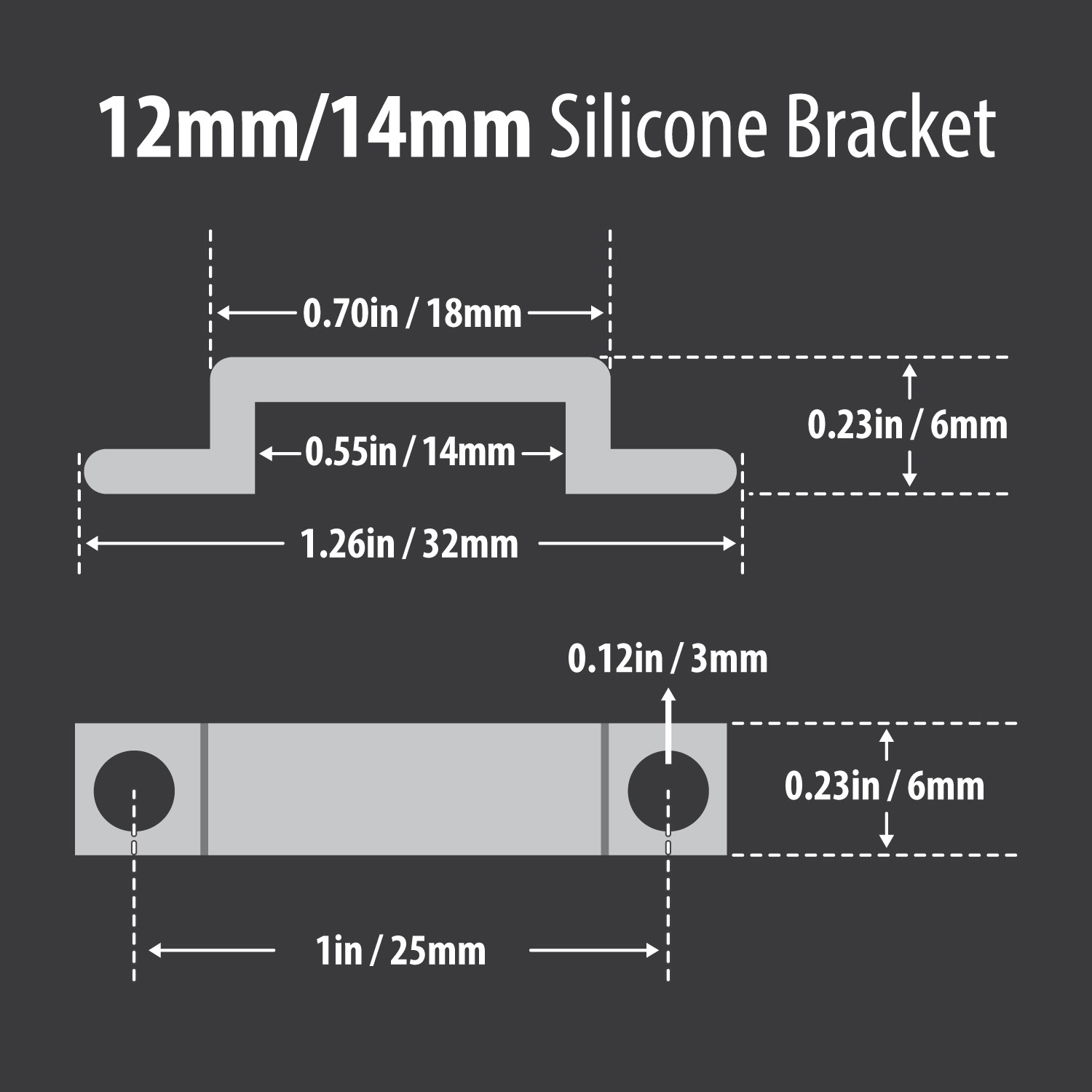 12mm/14mm Silicone Bracket for Waterproof LED Strip